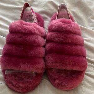 Fuchsia “Fluff Yeah Slide” UGGs